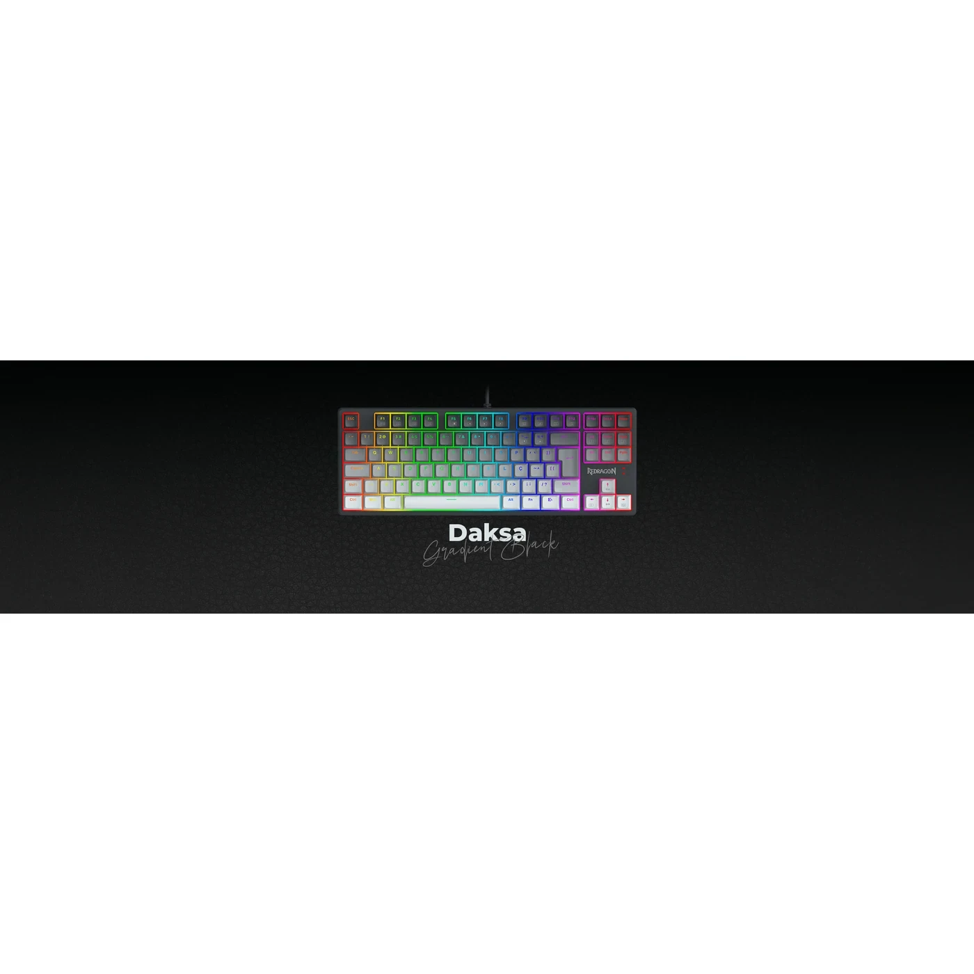 Teclado Gamer Redragon Daksa Preto E Cinza RGB Com Switch Marrom Modelo K576GG-RGB (pt-brown)