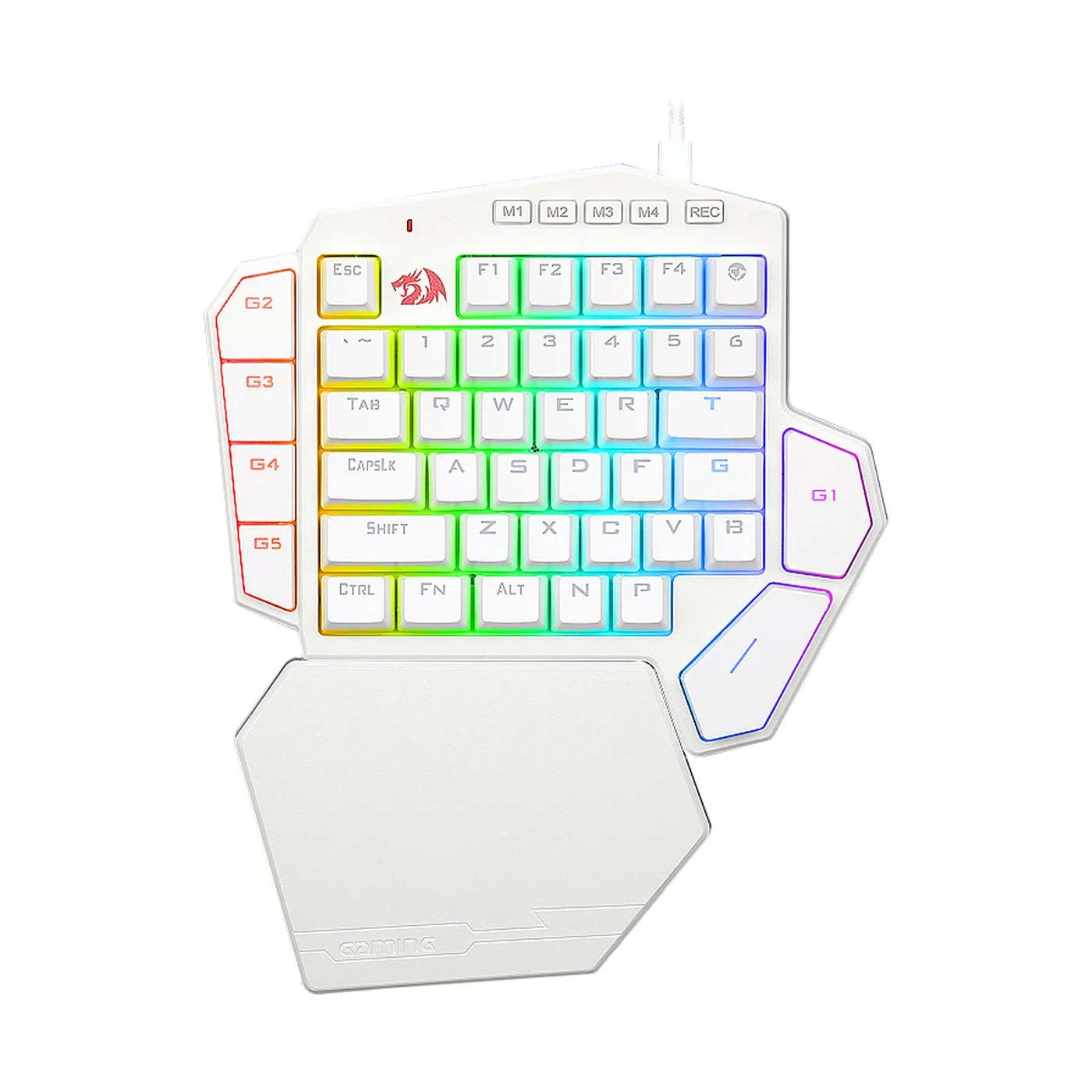 Teclado Mecânico Gamer Ditix RGB Branco Switch Azul