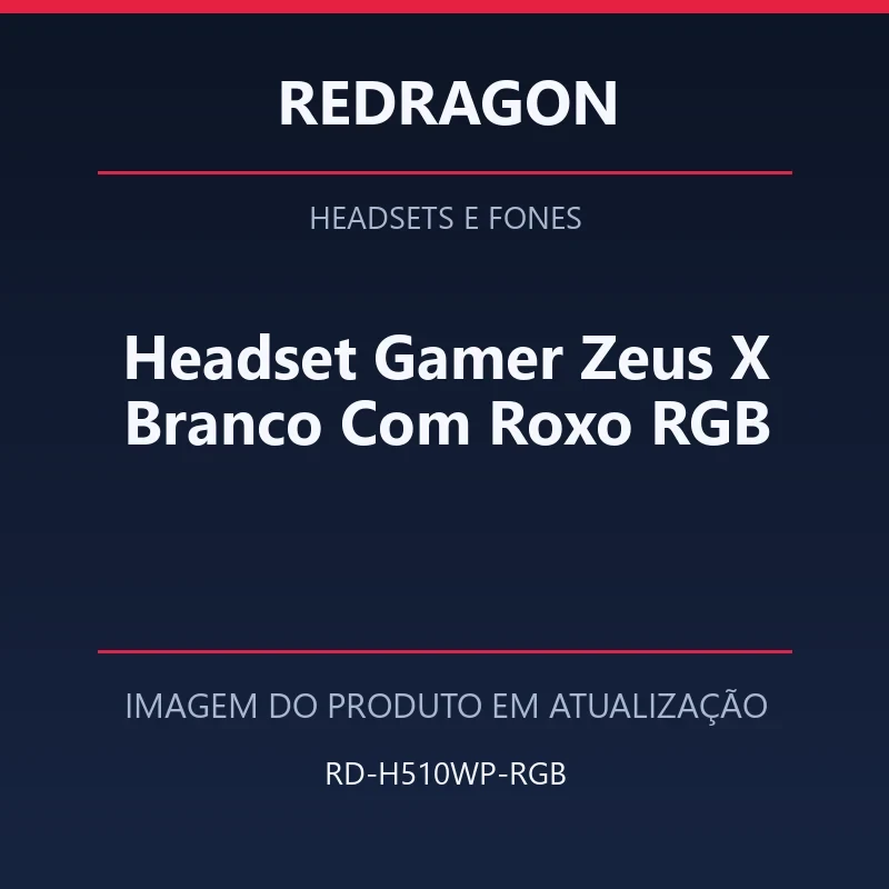 Foto em atualização para Headset Gamer Zeus X Branco Com Roxo RGB