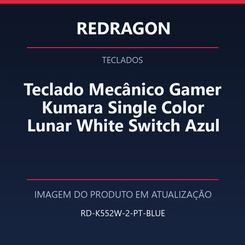 Foto em atualização para Teclado Mecânico Gamer Kumara Single Color Lunar White Switch Azul