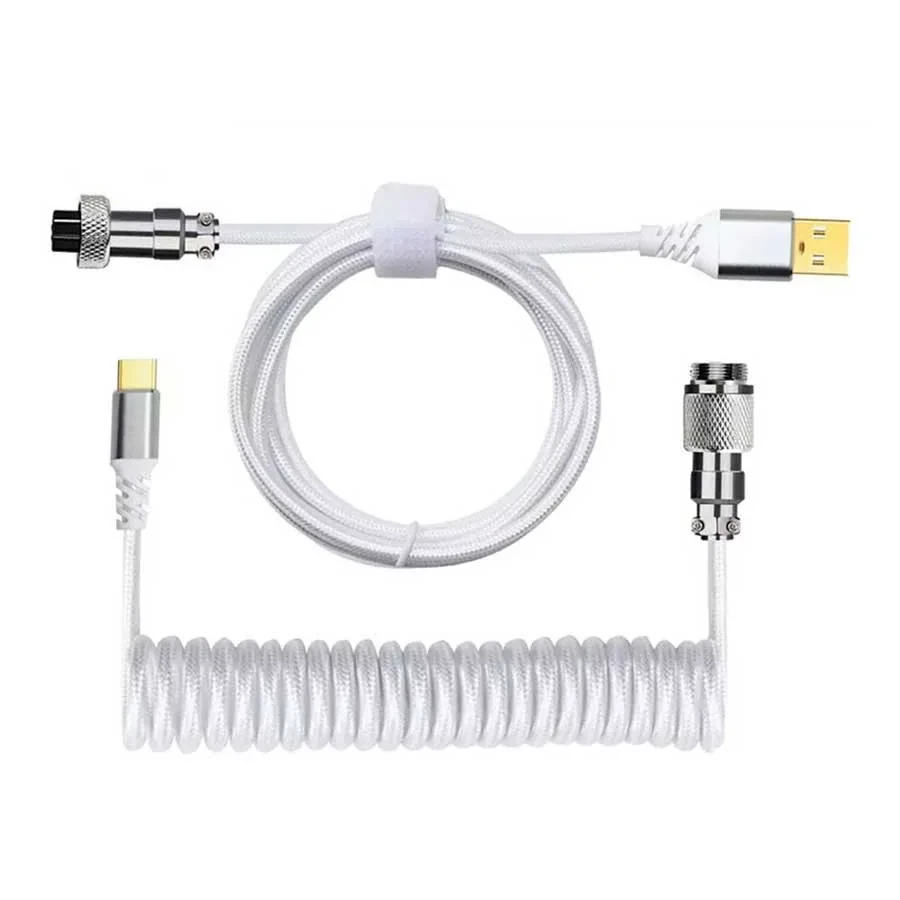 Cabo Enrolado Para Teclado Usb-c Branco A115 White
