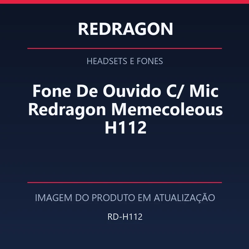 Foto em atualização para Fone De Ouvido C/ Mic Redragon Memecoleous H112