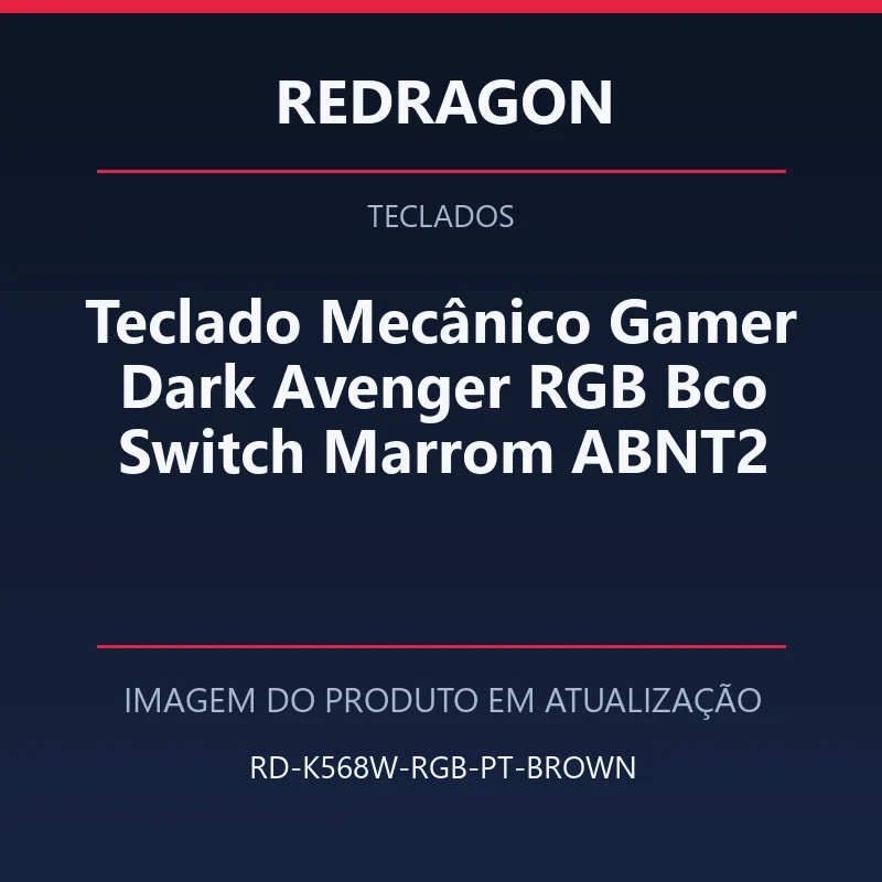Foto em atualização para Teclado Mecânico Gamer Dark Avenger RGB Bco Switch Marrom ABNT2