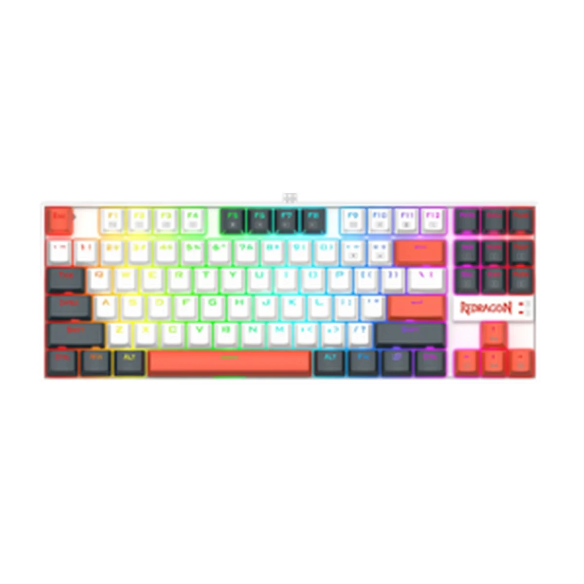 Teclado Mecânico Kumara RGB Branco, Preto E Vermelho Switch Dust-proof Brown K552WLR-RGB Pt-brown