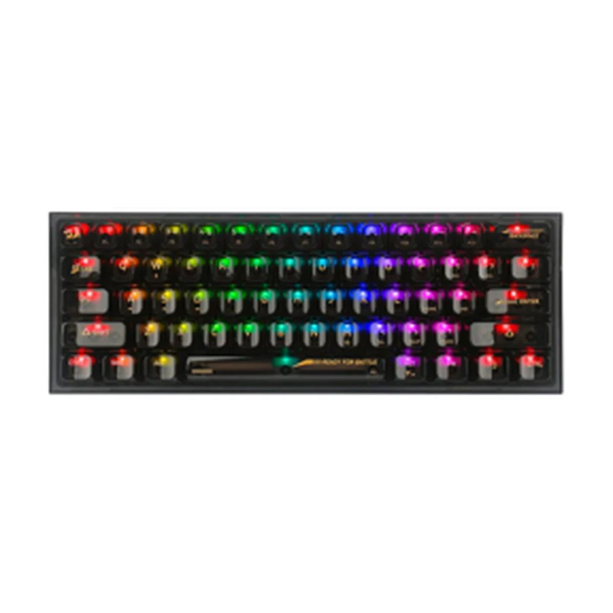 Teclado Mecânico Gamer Redragon Fizz Clear Black RGB