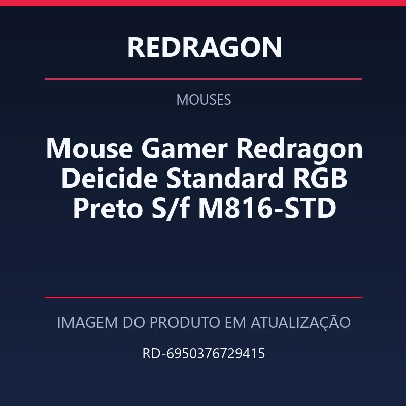 Foto em atualização para Mouse Gamer Redragon Deicide Standard RGB Preto S/f M816-STD