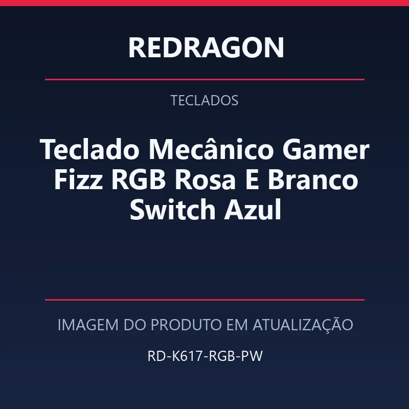 Foto em atualização para Teclado Mecânico Gamer Fizz RGB Rosa E Branco Switch Azul