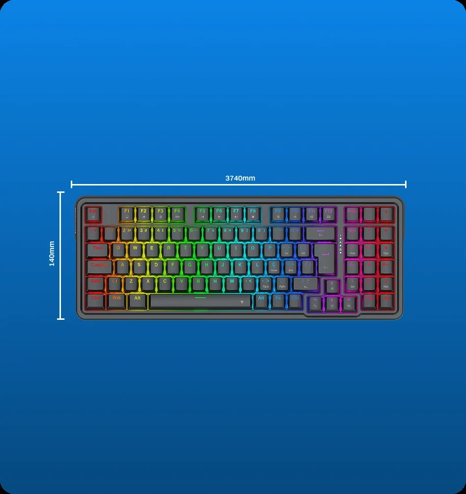 Teclado Mecânico Gamer Gloria RGB Preto Switch Dust-proof Marrom K664-RGB (pt-brown)