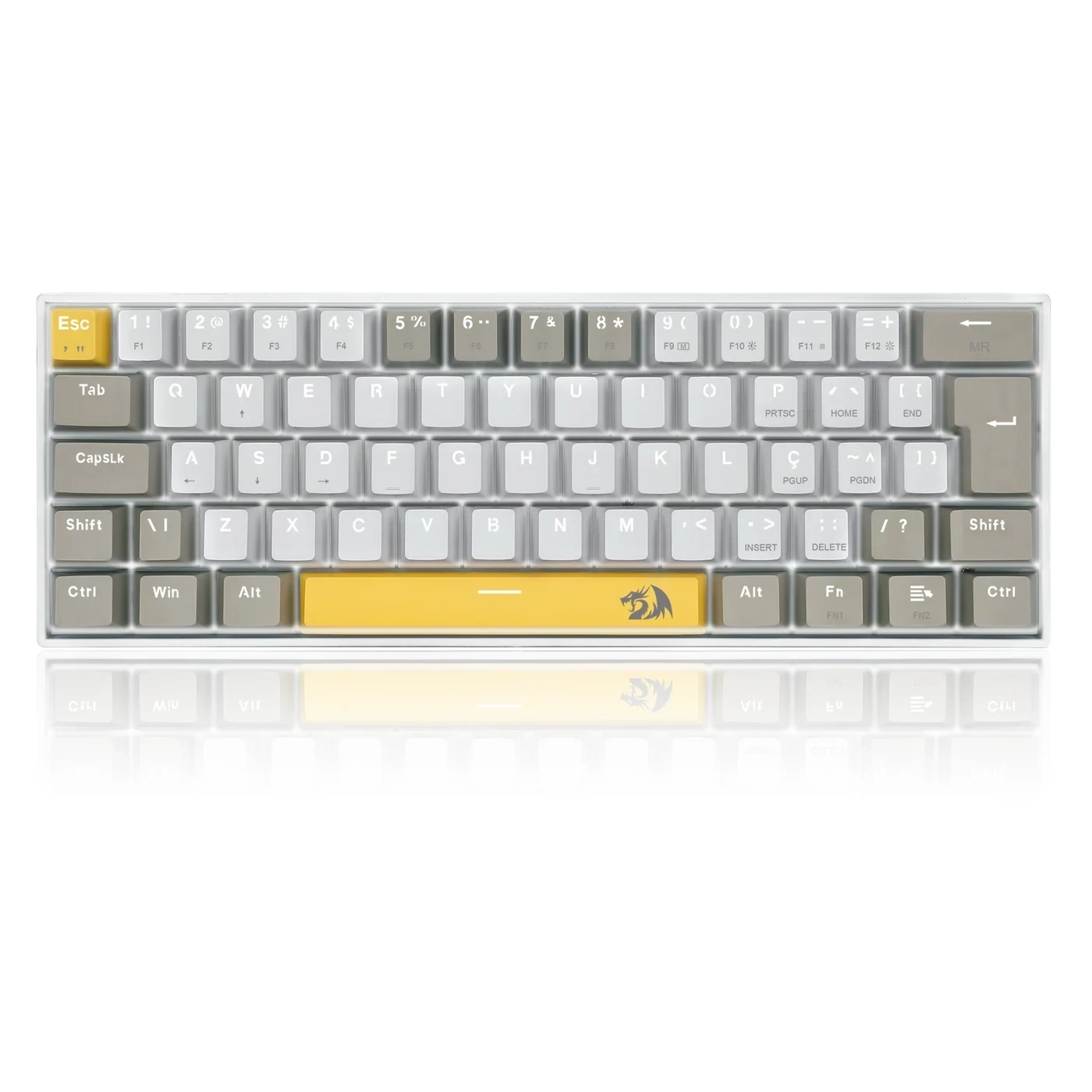 Teclado Gamer Redragon Lakshmi Amarelo+branco+ Cinza Com Switch Marrom K606-YL Wt Gy (pt-brown)