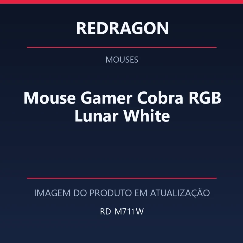 Foto em atualização para Mouse Gamer Cobra RGB Lunar White
