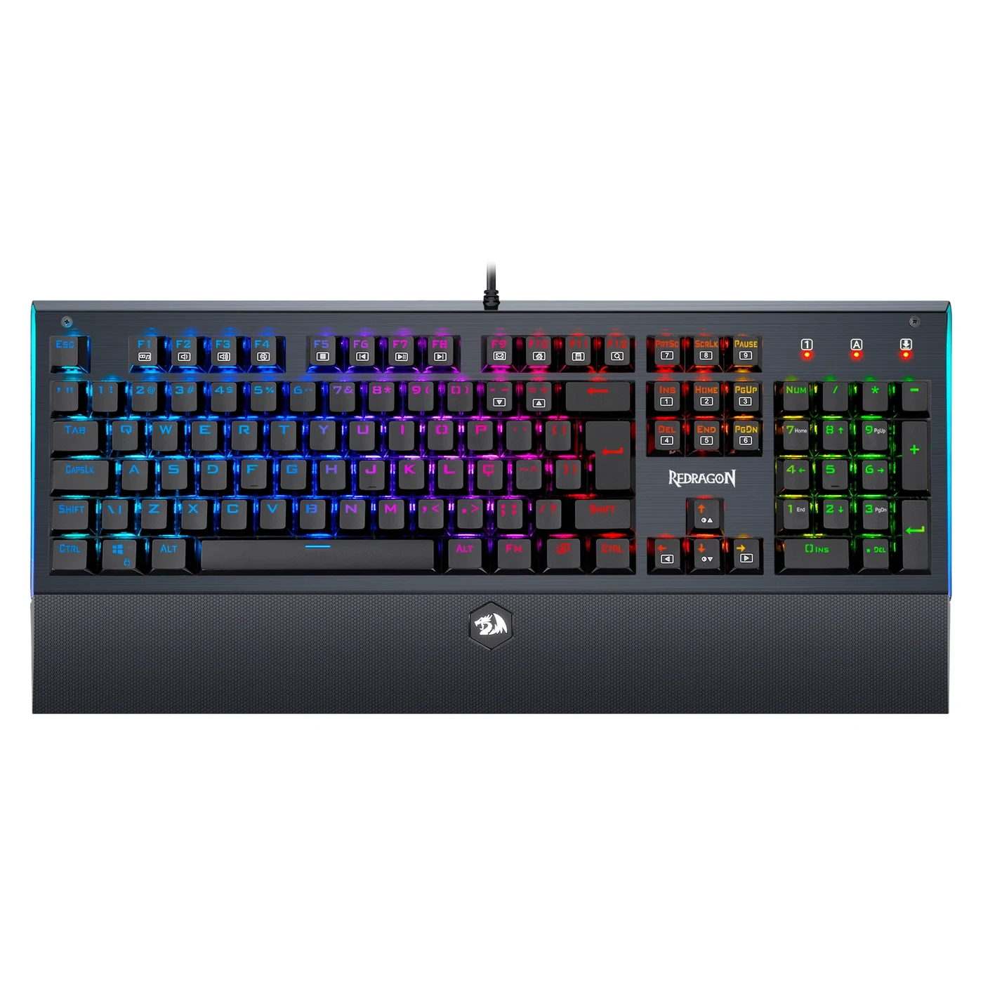 Teclado Mecânico Gamer Aryaman RGB Preto V2 Switch Azul ABNT2