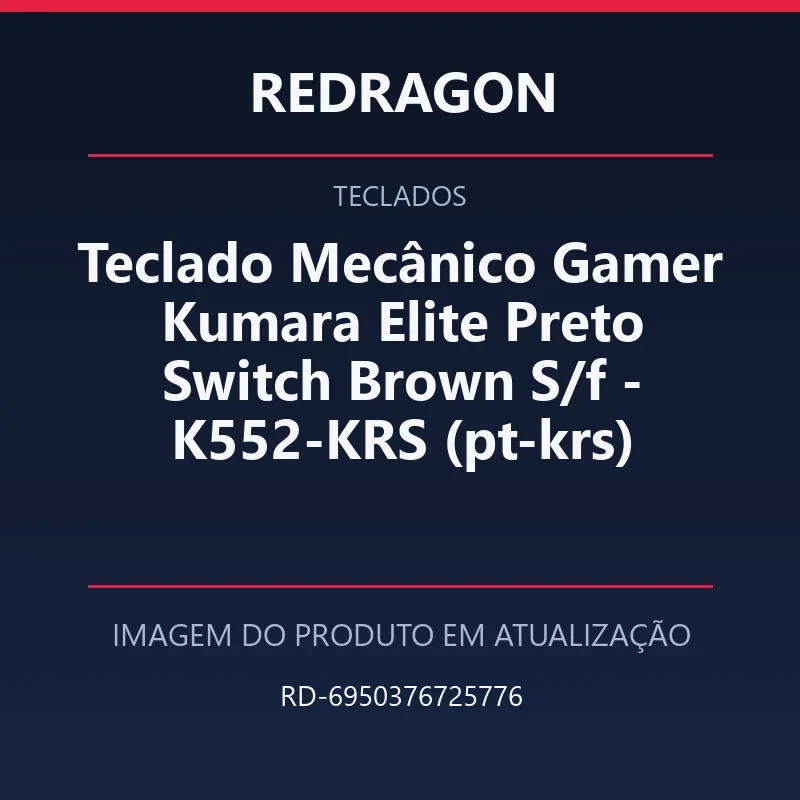 Foto em atualização para Teclado Mecânico Gamer Kumara Elite Preto Switch Brown S/f - K552-KRS (pt-krs)