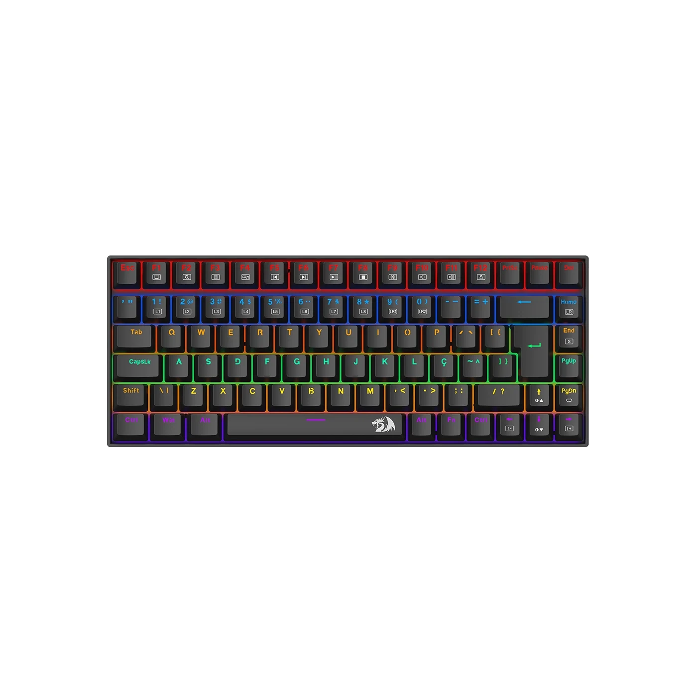 Teclado Mecânico Gamer Redragon Phantom Preto Switch Marrom