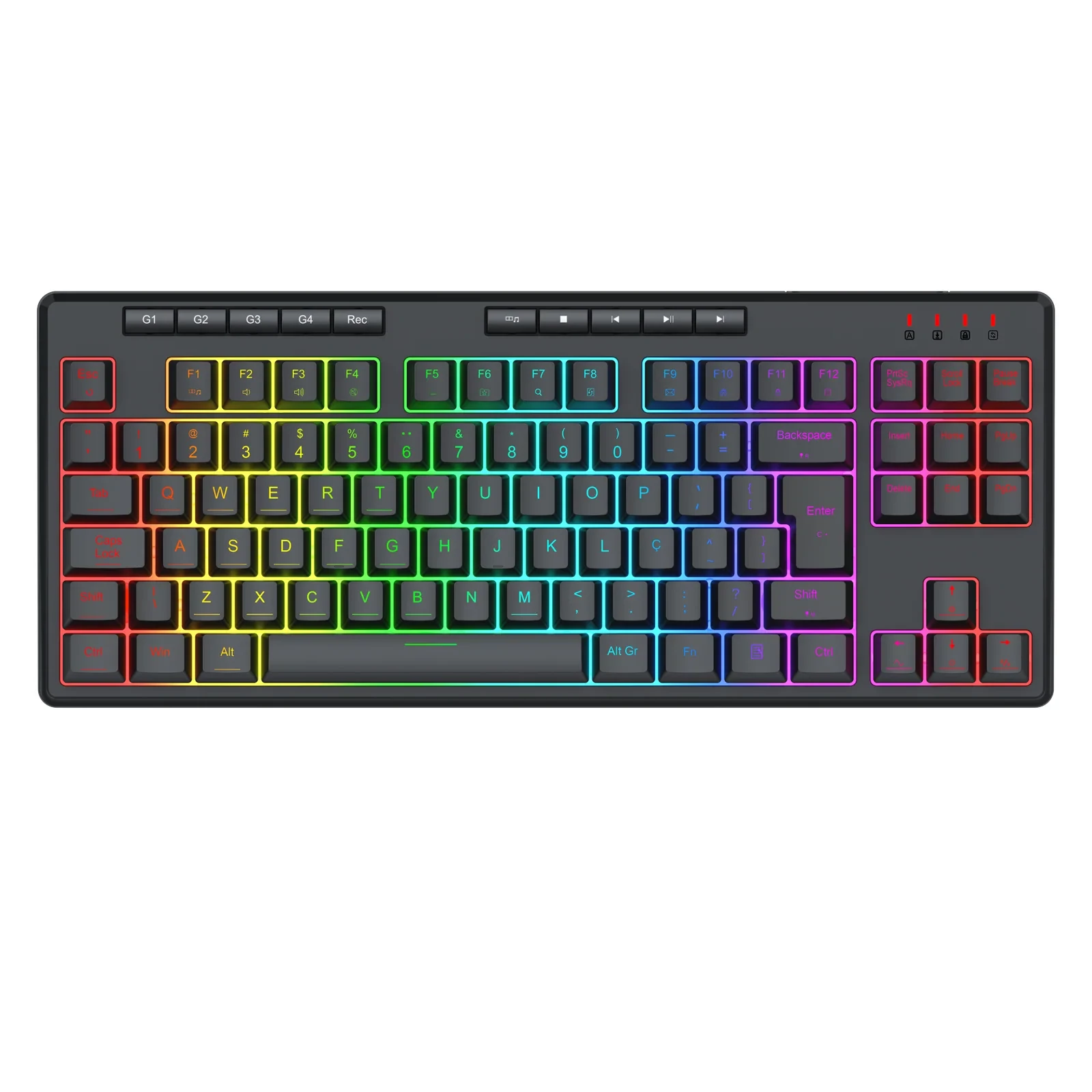 Teclado Membrana Gamer Redragon Shiva Tkl RGB Preto K516-RGB