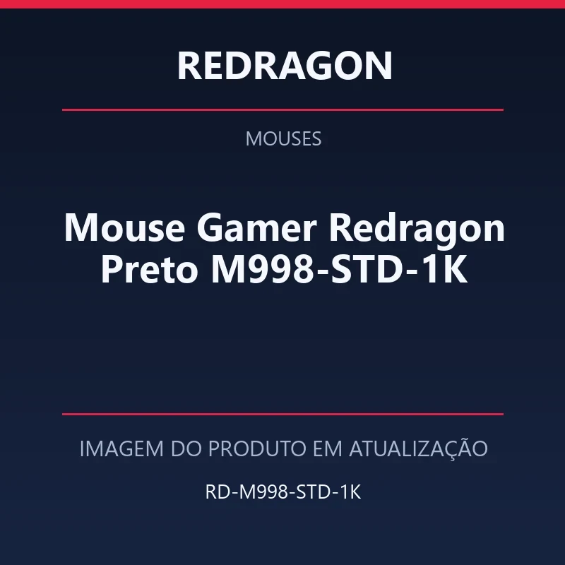 Foto em atualização para Mouse Gamer Redragon Preto M998-STD-1K