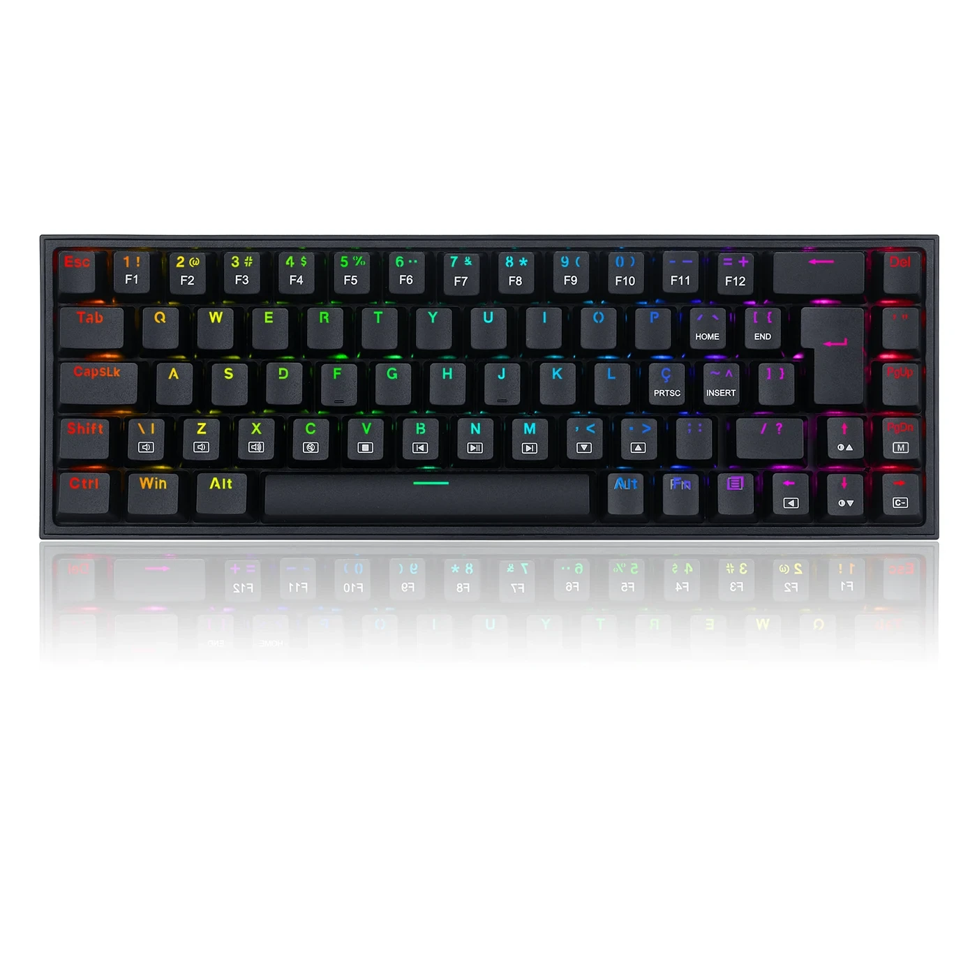 Teclado Mecânico Gamer Castor RGB Preto Switch Marrom ABNT2