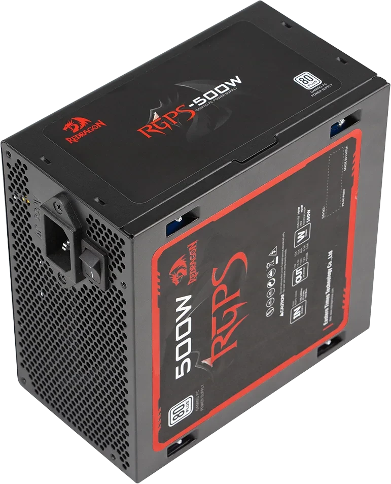 Fonte Redragon RGPS-500 Watts 80 Plus White Preto Sem Cabo De Força GC-PS021