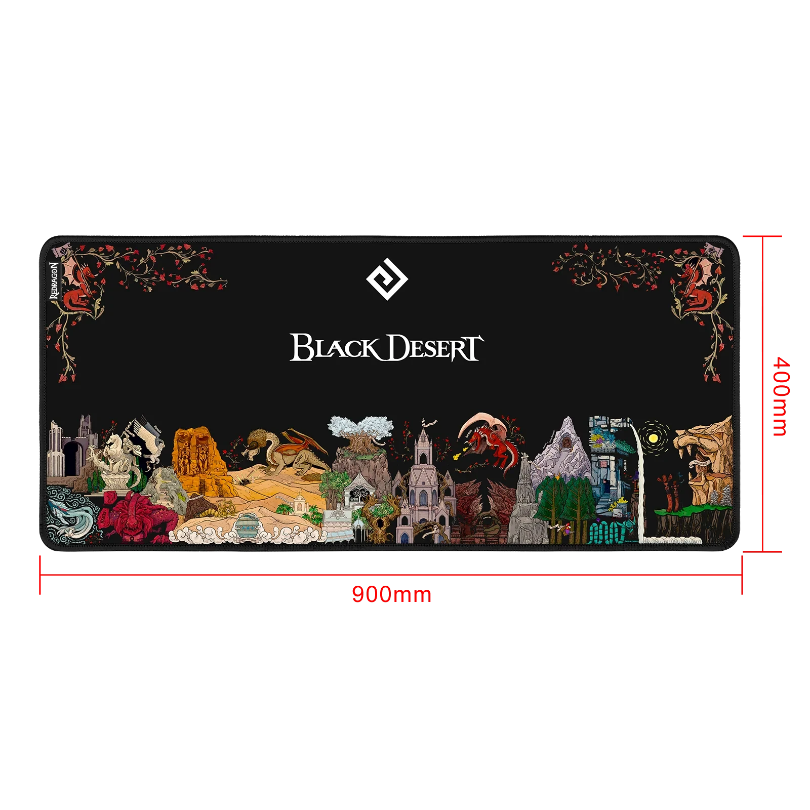 Mousepad Redragon 900X400X4MM Flick Xl Black Desert P032BD0.