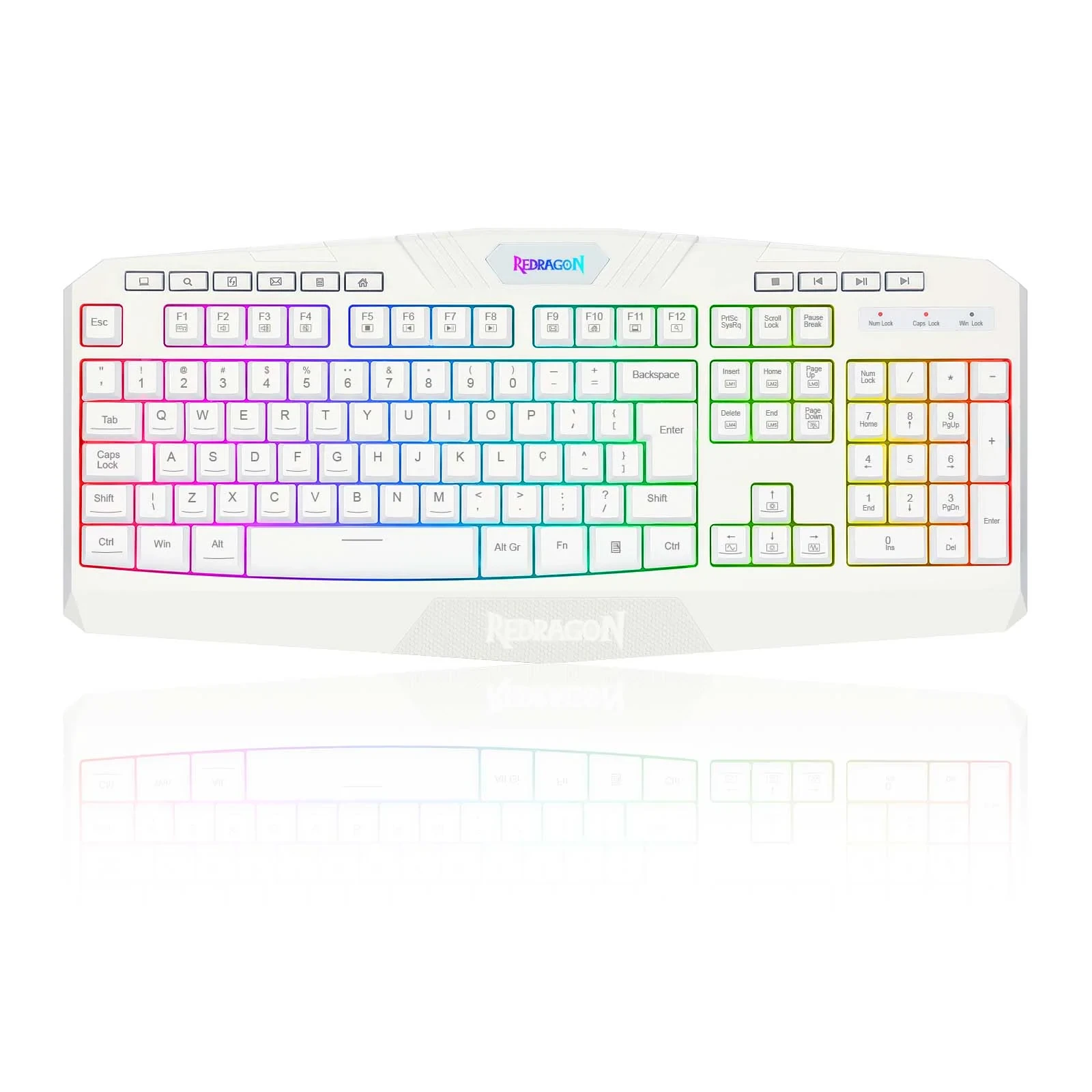 Teclado Membrana Gamer Harpe 2 RGB Branco