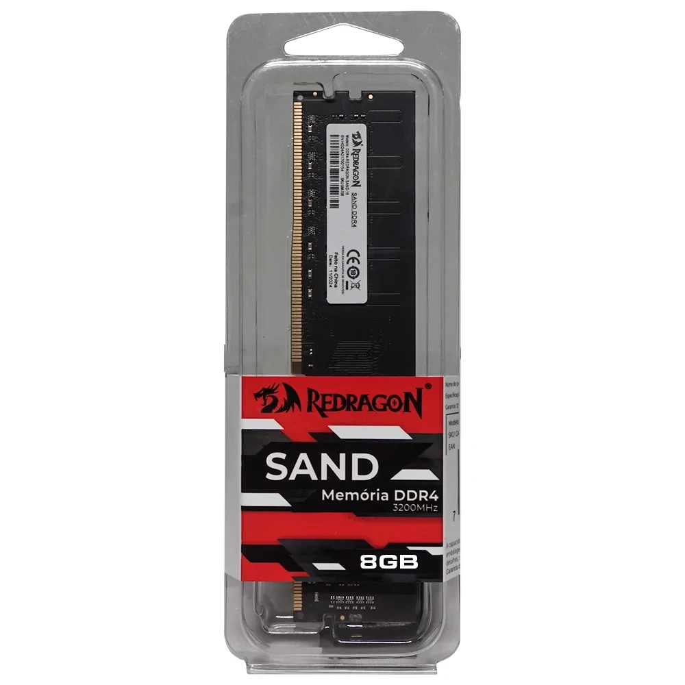 Memória DDR4 3200 Redragon Sand 16GB Preto GM-708
