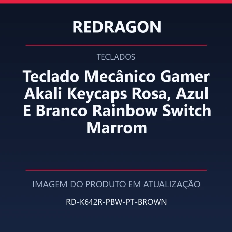 Foto em atualização para Teclado Mecânico Gamer Akali Keycaps Rosa, Azul E Branco Rainbow Switch Marrom