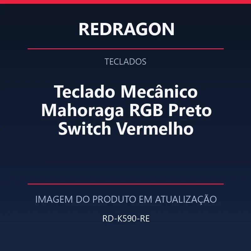 Foto em atualização para Teclado Mecânico Mahoraga RGB Preto Switch Vermelho
