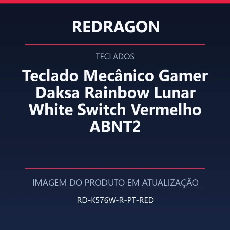 Foto em atualização para Teclado Mecânico Gamer Daksa Rainbow Lunar White Switch Vermelho ABNT2