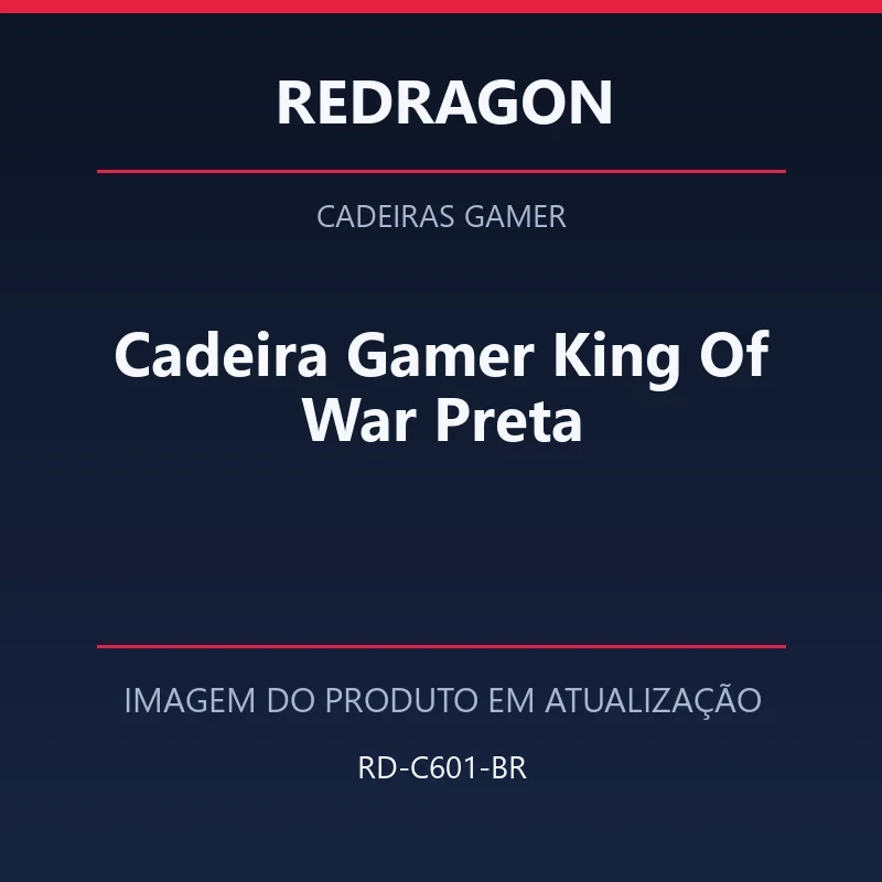 Foto em atualização para Cadeira Gamer King Of War Preta