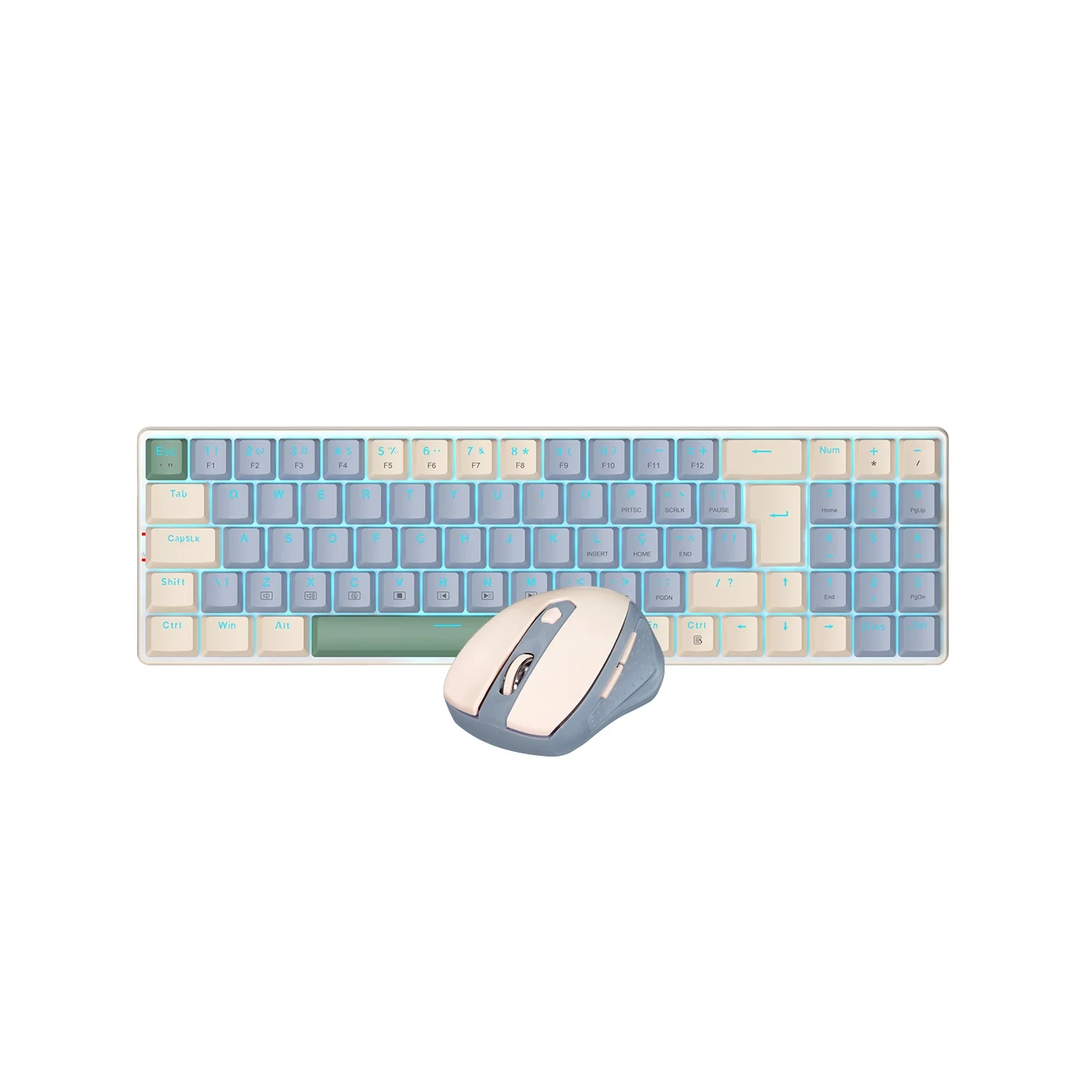 Combo Teclado + Mouse Redragon BS-8772 Azul E Creme