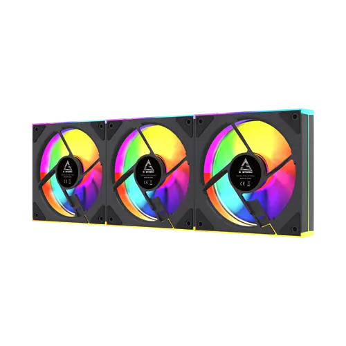 KIT COM 3 COOLER PARA GABINETE GSTORM GS-FROST-120-3F FROST 12CM PRETO/ARGB