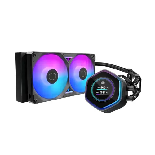 WATER COOLER MASTERLIQUID ATMOS II LCD 24CM PRETO ARGB COOLER MASTER