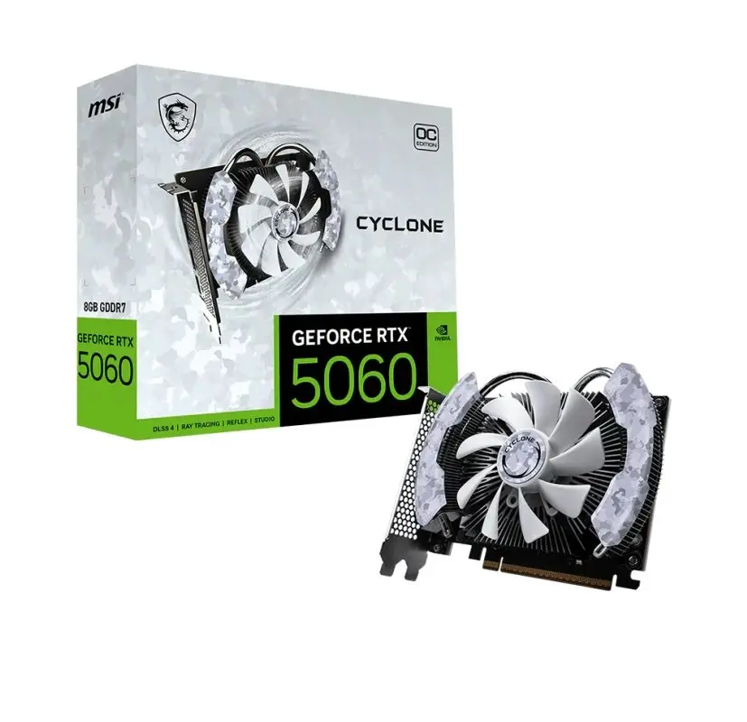 Placa de Vídeo MSI GeForce RTX 5060 Cyclone OC 8GB GDDR7