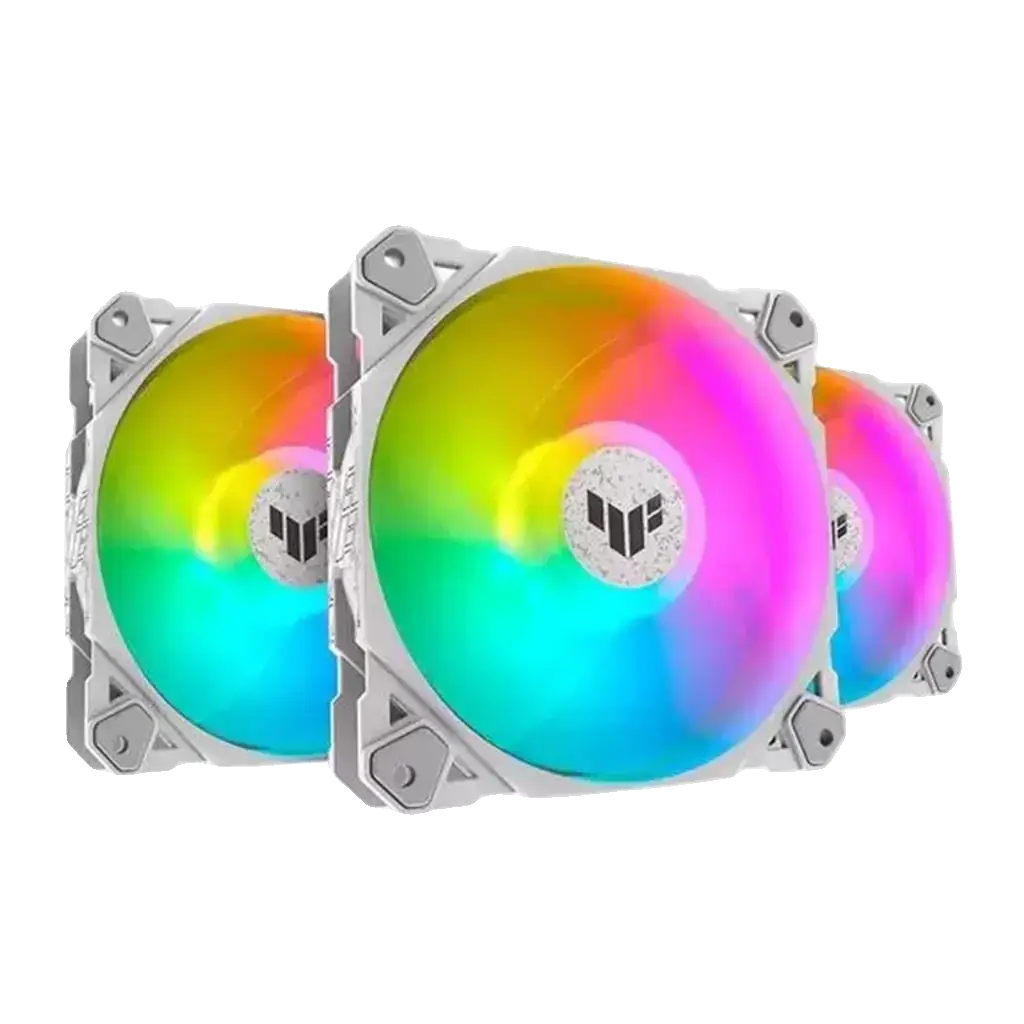 Kit 3 Ventoinhas Asus TUF Gaming TF120 120mm ARGB Branco