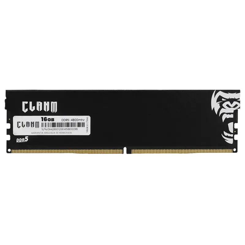 Memória DDR5 16GB 4800MHz Preto Clanm (Cód. 14580)