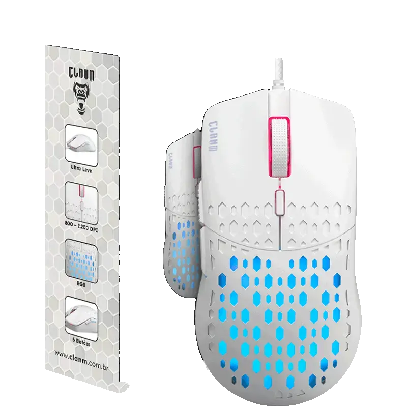 Mouse Gamer Slits V2 Snow Clanm (Cód. 12805)