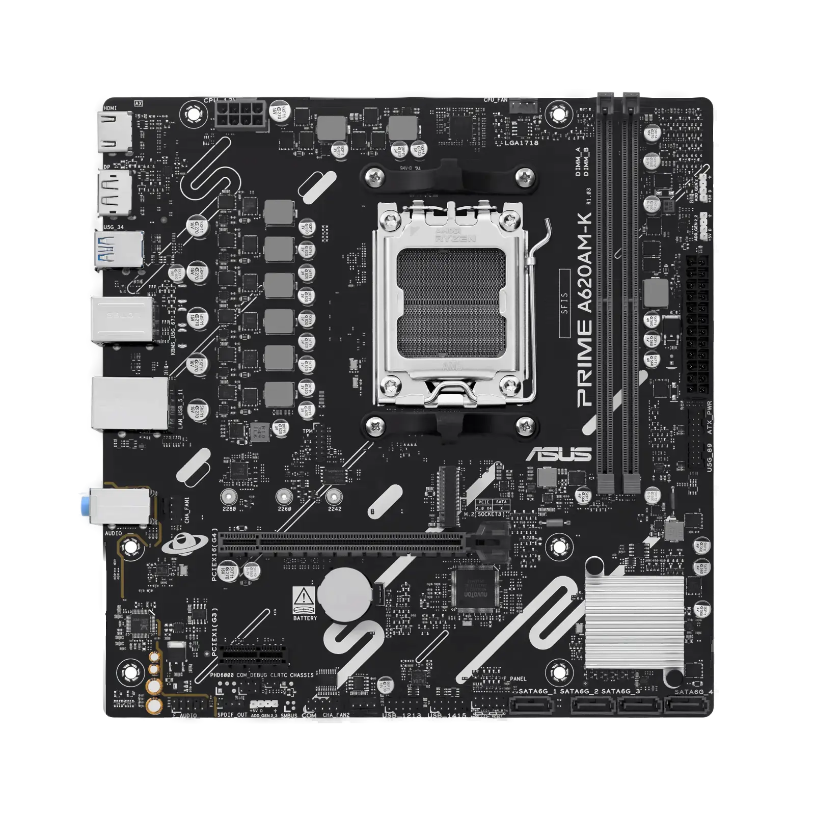 Placa Mãe Asus Prime A620AM-K DDR5 AM5 Micro ATX