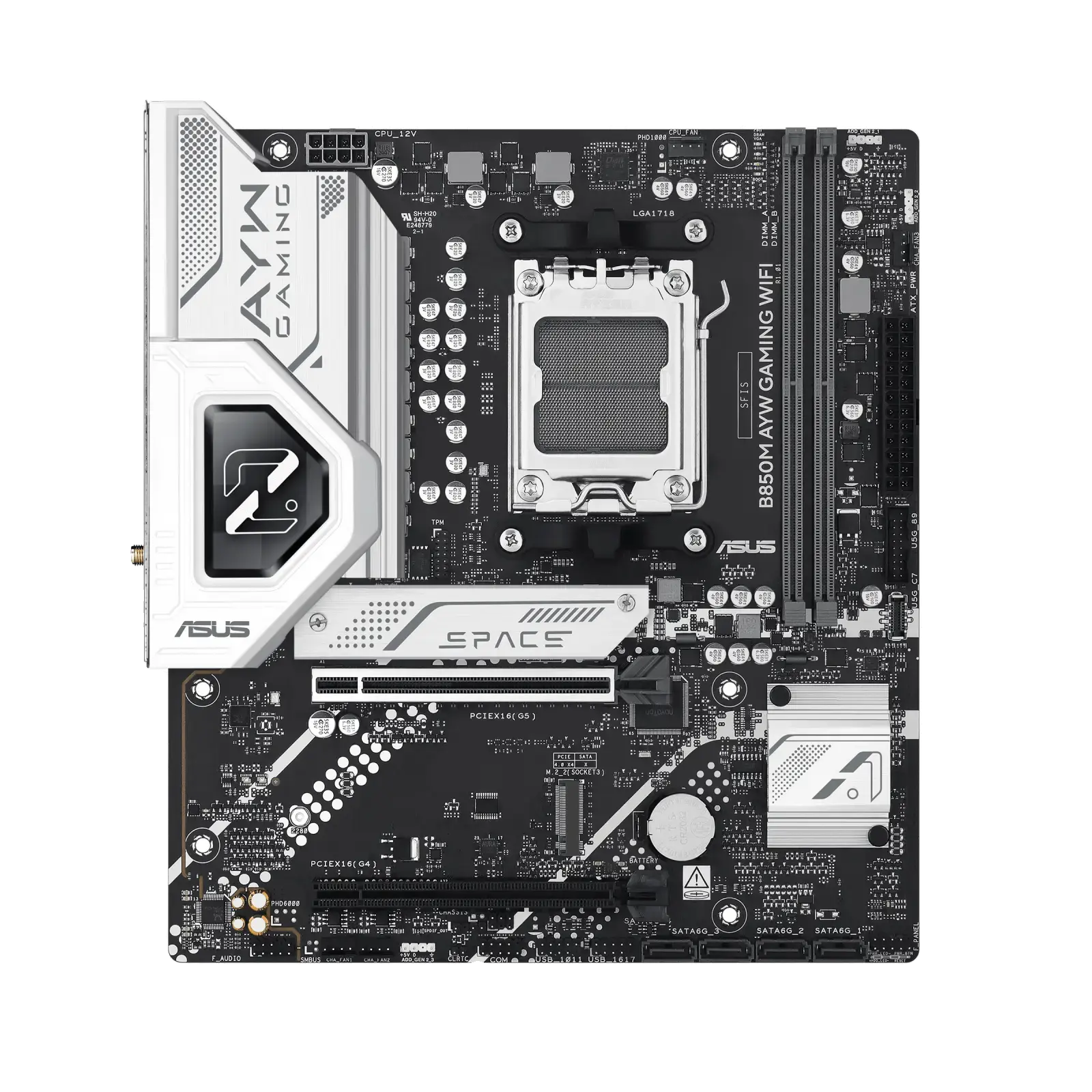 Placa Mãe Asus B850M-AYW Gaming WiFi DDR5 AM5 Micro ATX