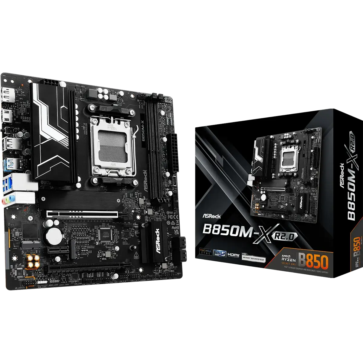 PLACA MAE ASROCK B850M-X R2.0 - RYZEN AM5 - DDR5 - MATX - M.2 - HDMI/DISPLAYPORT