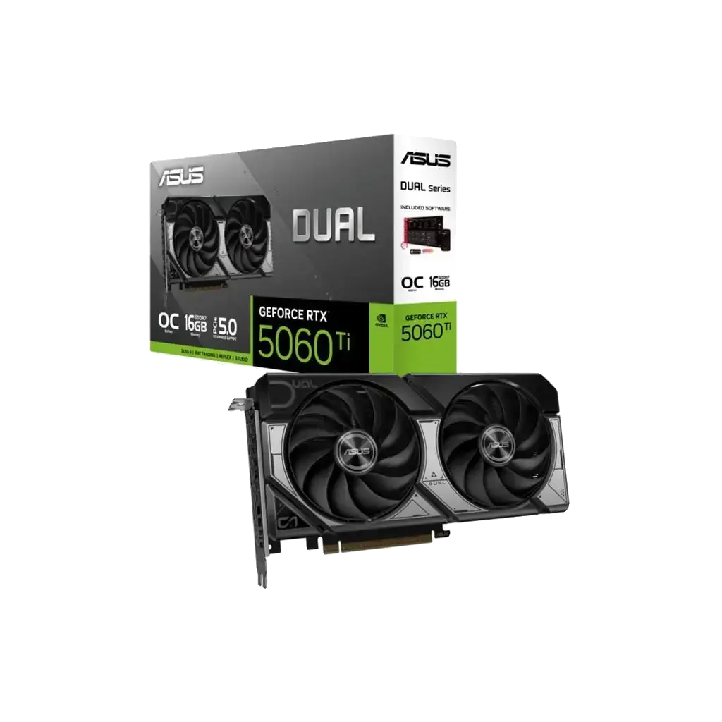 Placa de Vídeo Asus Dual GeForce RTX 5060 Ti OC 16GB GDDR7 128 Bits