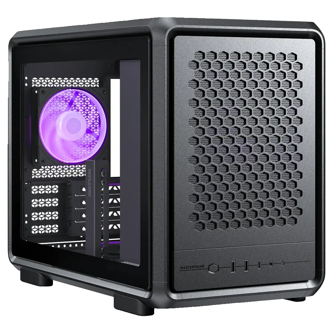 GABINETE GAMER MINI ITX/ MICRO SEM FONTE MASTERFRAME 400 MESH PRETO COOLER MASTER
