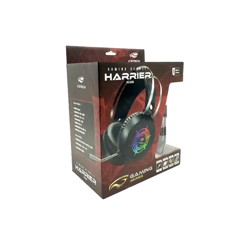 HEADSET GAMER USB HARRIER PH-G330BKV2 PRETO C3TECH