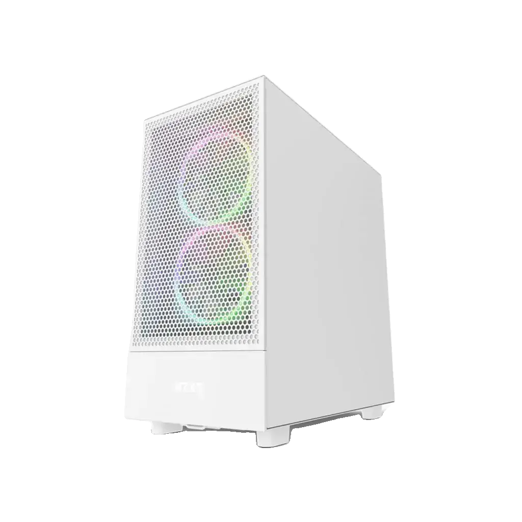 Gabinete Gamer NZXT H5 Flow Branco Mid Tower Lateral de Vidro