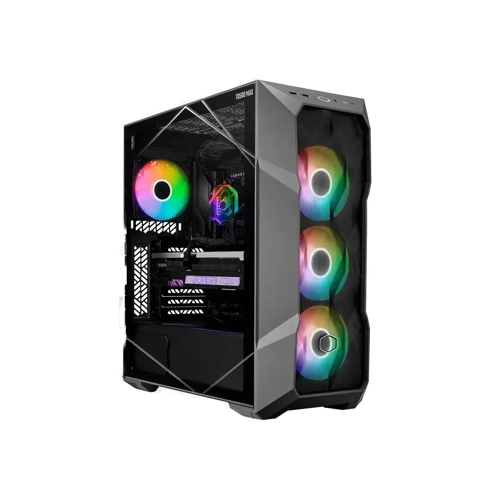 Gabinete Gamer Cooler Master TD500 Max Preto ARGB Com Fonte e Water Cooler