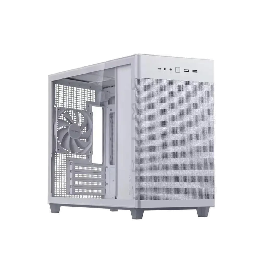 Gabinete Gamer Asus AP201 Prime Branco Lateral de Vidro
