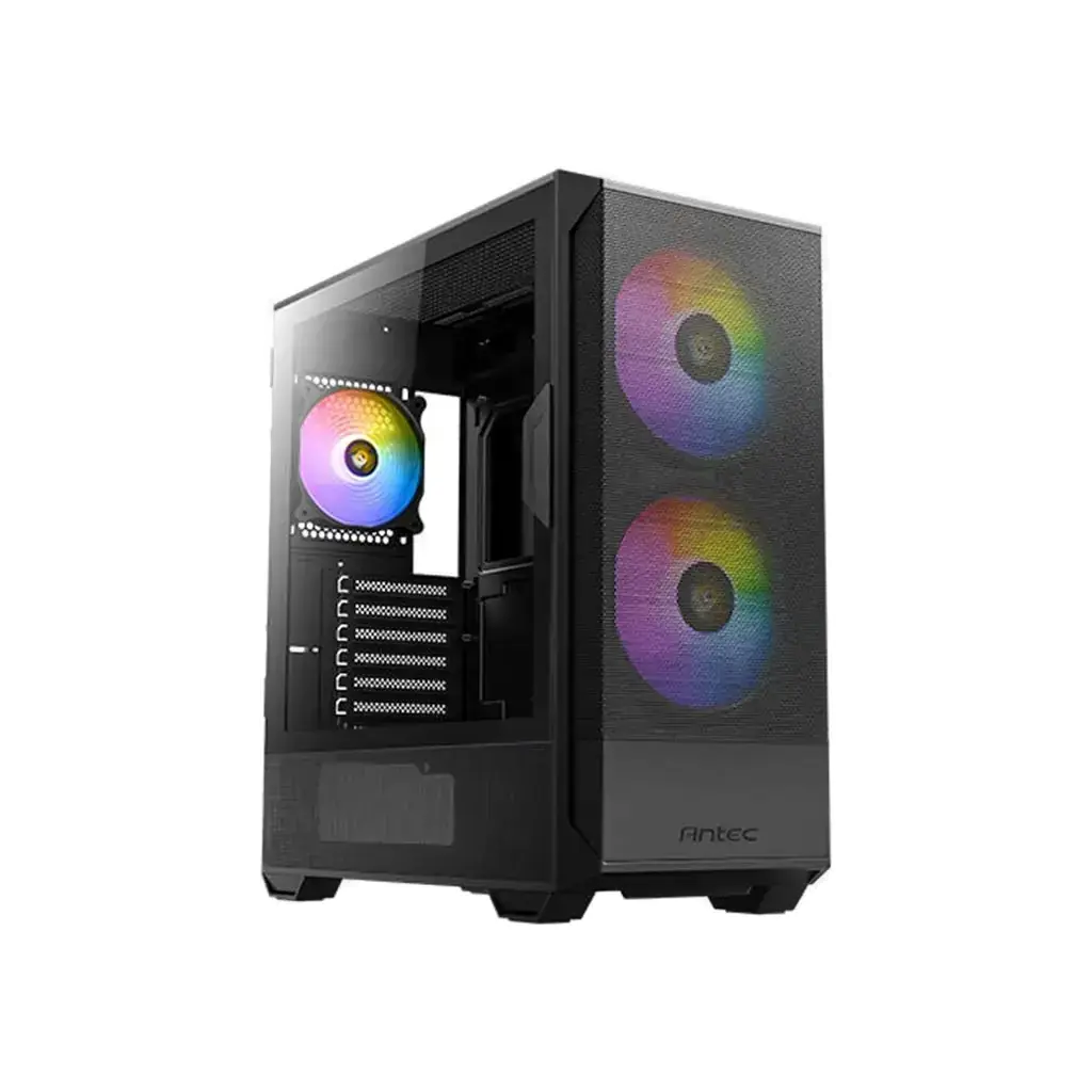Gabinete Gamer Antec NX416L Preto ARGB Lateral de Vidro