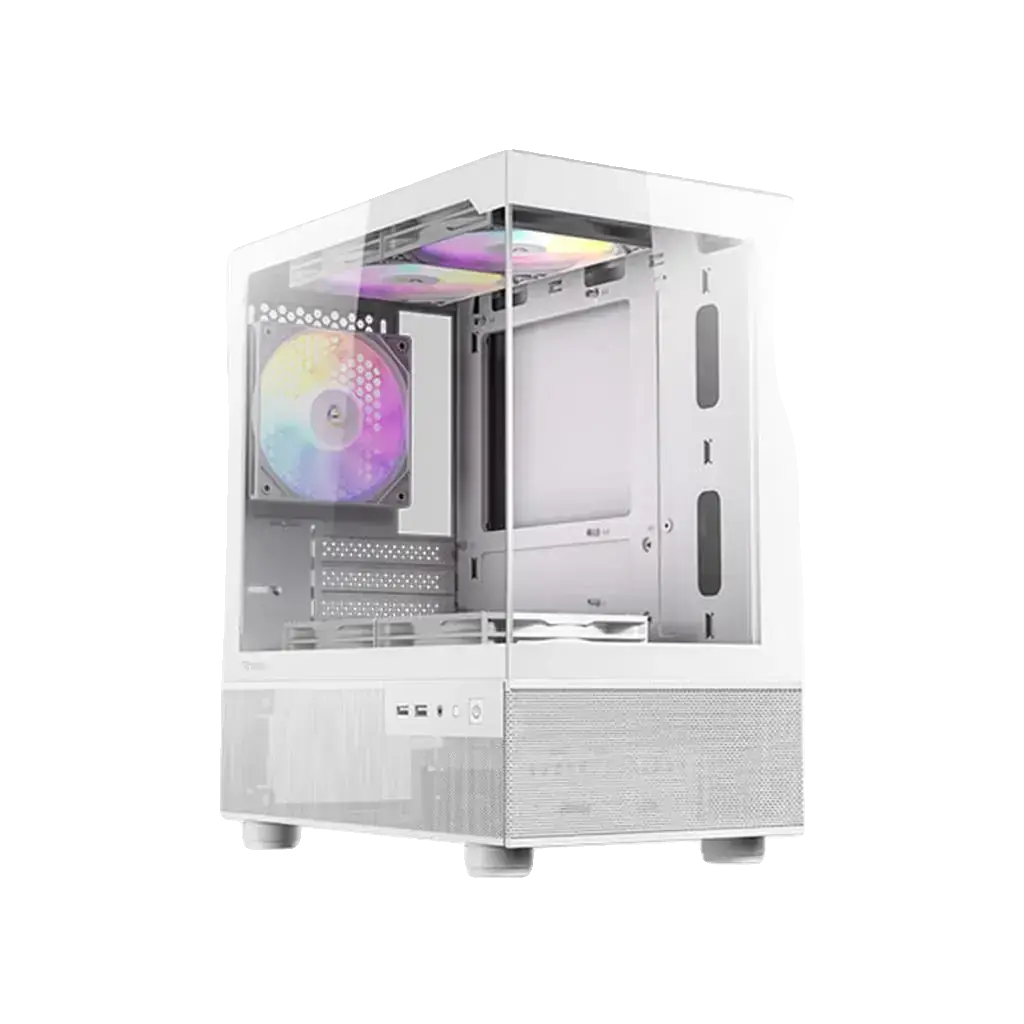 Gabinete Gamer Antec CX200M RGB Elite Branco Lateral de Vidro
