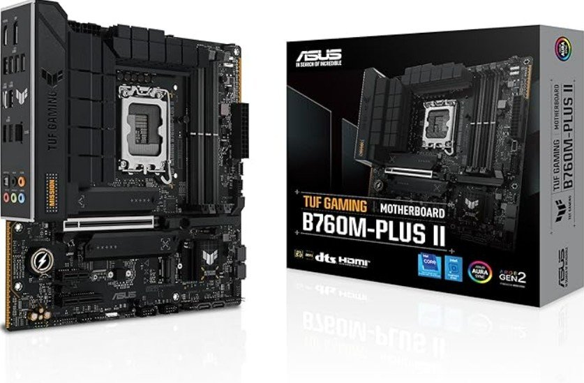 PLACA MAE ASUS TUF GAMING B760M-PLUS II - INTEL 1700 DDR5 - MATX - M.2 NVME - HDMI/DISPLAYPORT